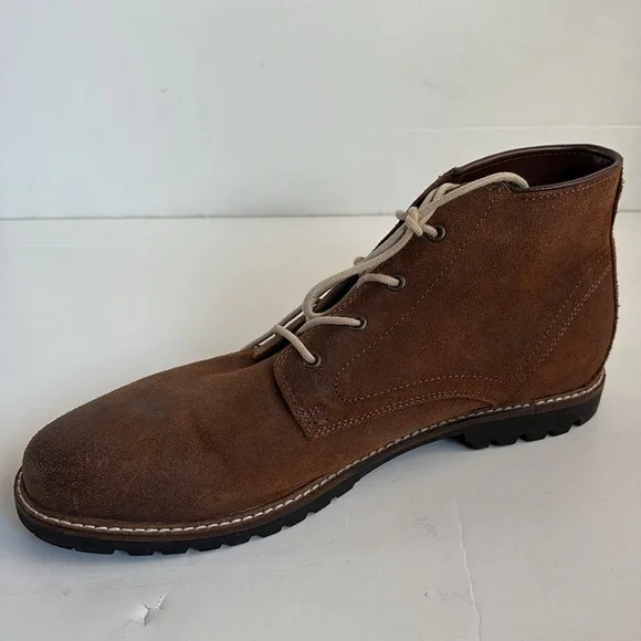 Vince Camuto Lancelot Chukka brown leather upper lace up ankle boots - Picture 11 of 16